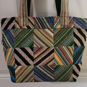 100% Cotton Nepal Woven Patchwork Boho Tote